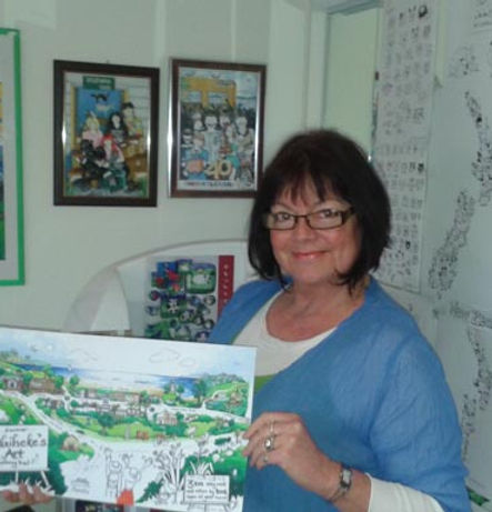 Sally Ewins working in her studio