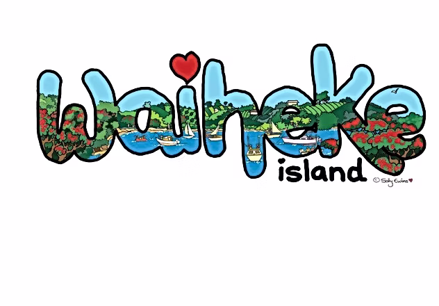 Illustrated Waiheke Island wordmark
