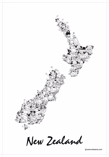 New Zealand Sheep Tea Towel
