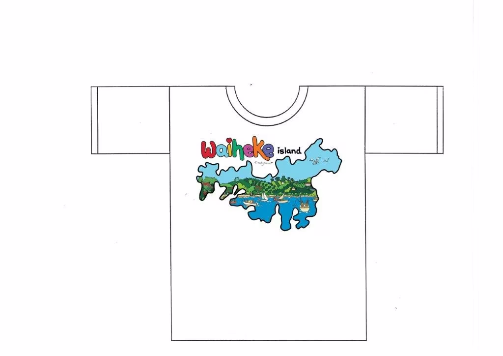 T-Shirt: Waiheke Island Vineyards and Map